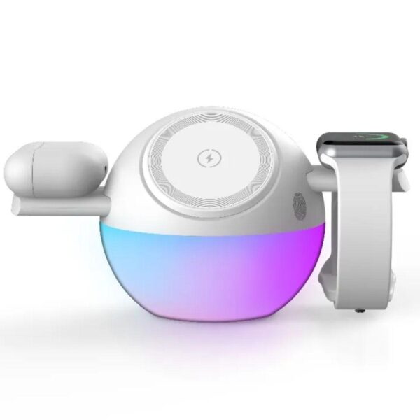 Porodo Orbix 3-In-1 Wireless Charger With Adjustable Ambient Light