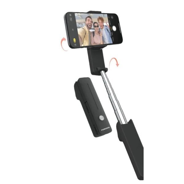 Porodo Lifestyle Ultra-Compact Bluetooth Selfie Stick – Black