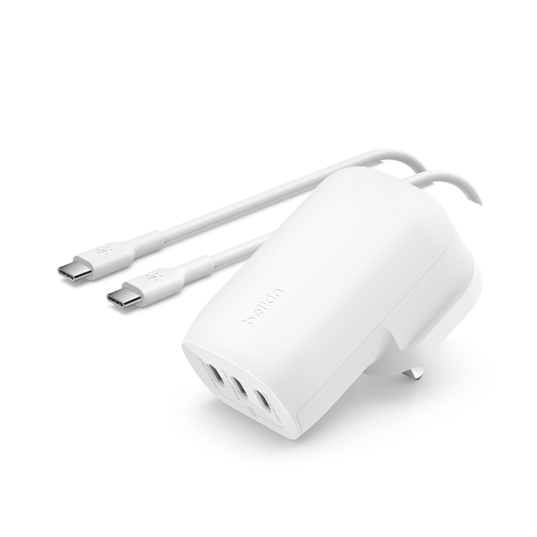 Belkin BoostCharge 3 Port USB-C® Wall Charger with PPS 67W + USB-C to USB-C Cable