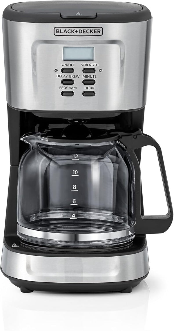 BLACK & DECKER 12-Cup Coffee Maker, 900W, 24-Hour – Black