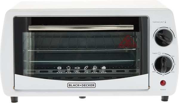 BLACK+DECKER 800W 9L Toaster Oven, 90-230° Temp Setting Double Grill With Convection