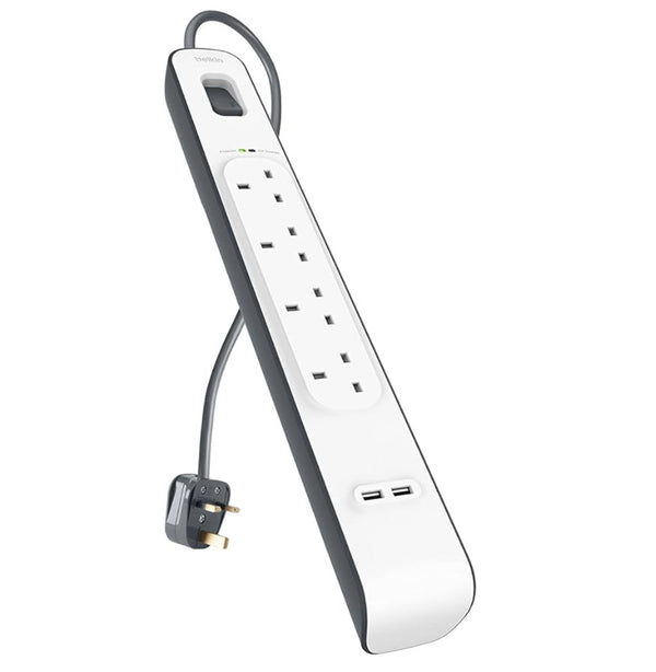 Belkin Extension Lead with USB Slots x 2 (2.4 A Shared)سيار من بلكن ب ٤ مخارج