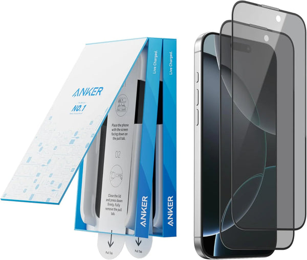 Anker 2 Pack for iPhone 16 Pro Max Privacy Screen Protector