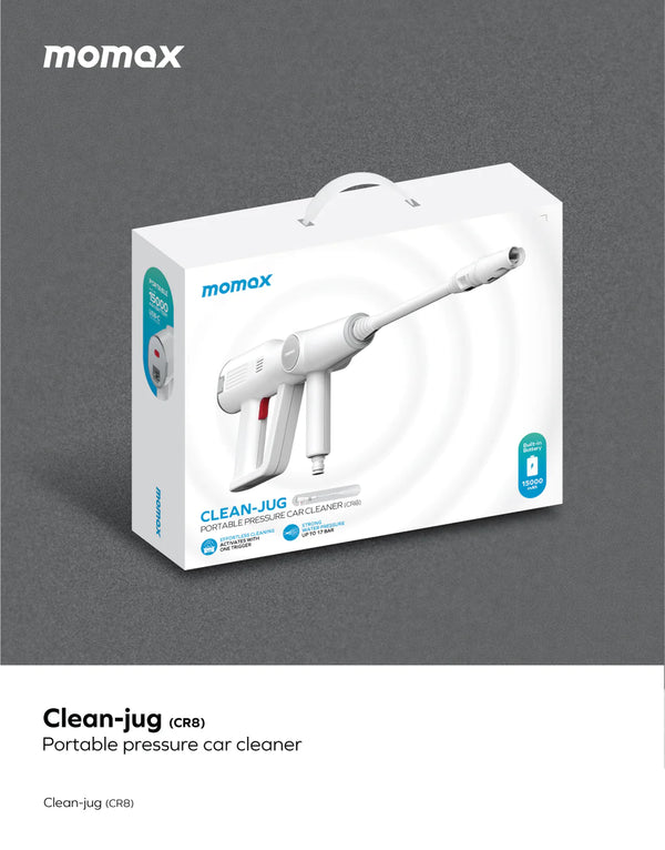 Momax Clean-Jug Portable Pressure Car Cleaner مرش السيارة شحن متنقل