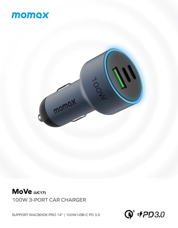 MoVe 100W Triple Fast Charge Car Charger