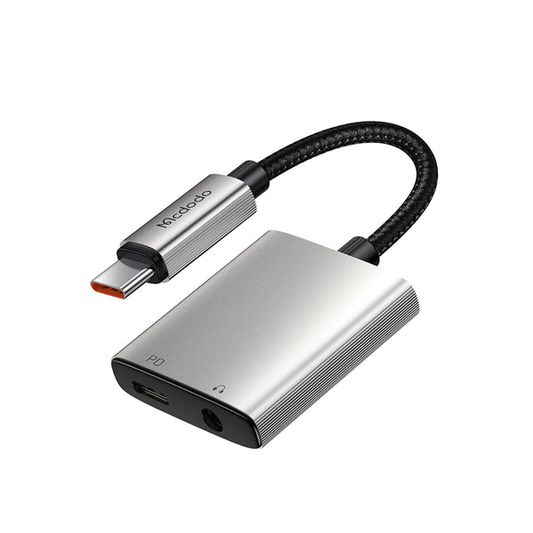 Mcdodo 505 2 in 1 USB-C to USB-C+DC3.5mm Audio Adapter توصالة منفذ تايب سي