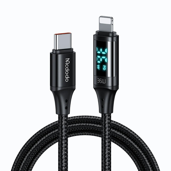 Mcdodo 103 36W Charging Power Display Type-c to Lightning Cable 1.2mكيبل تايب سي ايفون