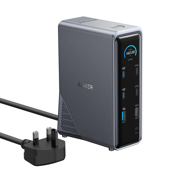 Anker Prime Charging Docking Station (14-in-1, Dual Display, 160W) - Gray [A83B62A1]