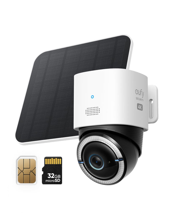 eufy Security 4G LTE Cam S330, 4K Cellular Solar Security Cameras Wireless Outdoor