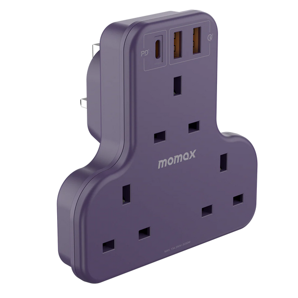 Oneplug 3-Outlet T-Shaped Extension Socket With USB