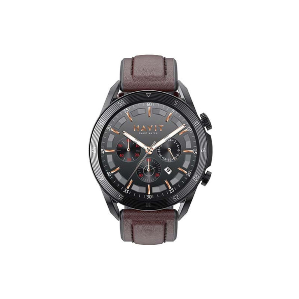 ساعة Havit M9030 PRO الذكية (Brown) شاشة  AMOLED  دائرية، مكالمات  Bluetooth ، ومراقبة صحية شاملة  24/7