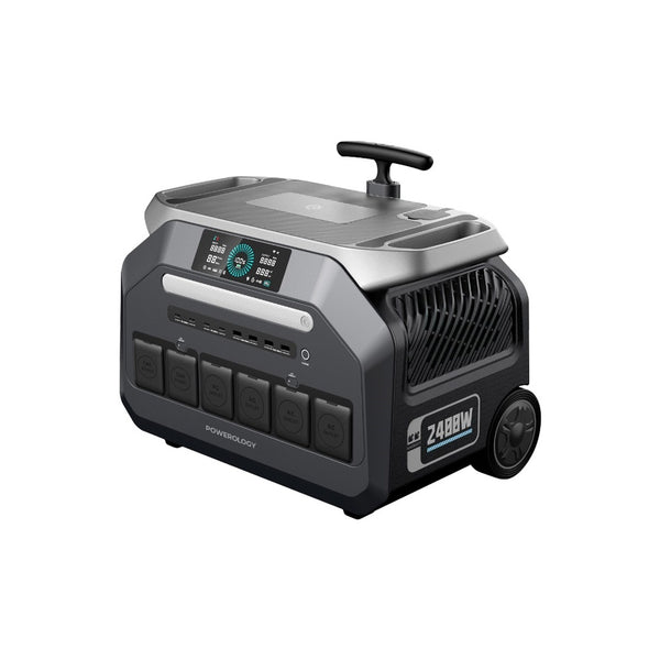 Powerology Solar Input Portable Generator - Black SKU: PPBCHA46