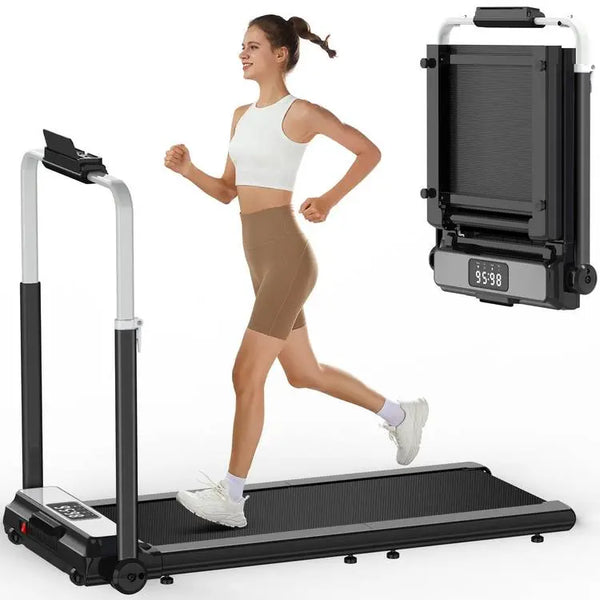 Powerology 2.0HP Foldable Treadmill, Walking & Running Mode Function, Digital Display, 120Kg Load Capacity - Black