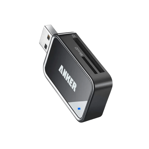 Anker 2 - in - 1 USB 3.0 Portable Card Reader Black - قارئ بطاقات محمول 2 في 1 من انكر - Eufy iraq