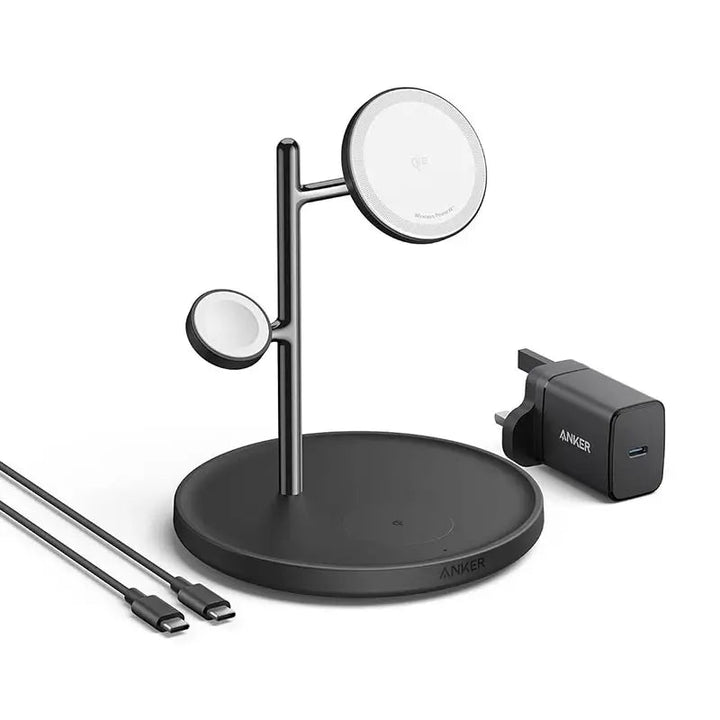 Anker MagGo 15W Qi2 Wireless Charging Station | 3 - in - 1 with 40W USB - C Charger and USB - C Cable – B25M3V11 - Eufy iraq