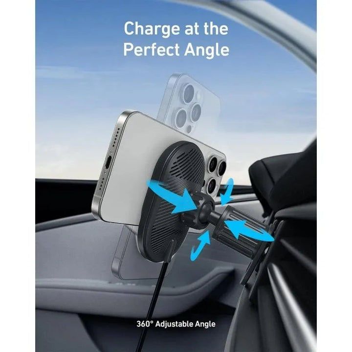 Anker MagGo Wireless Car Charger (15W) with Pad and Built In C cable - Eufy iraq