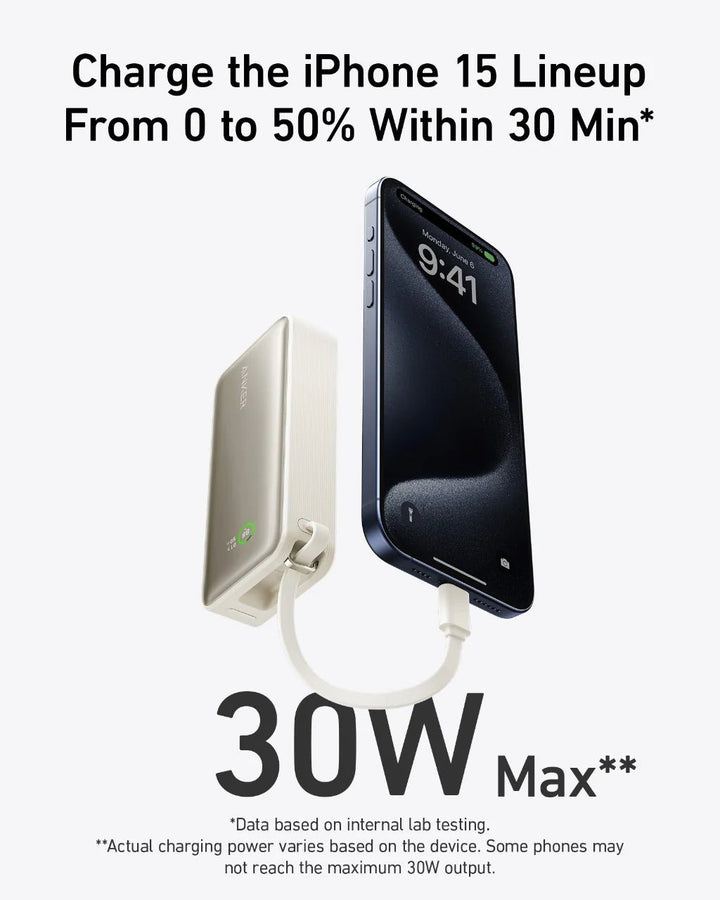 Anker Nano Power Bank (30W, Built - In USB - C Cable) - Eufy iraq