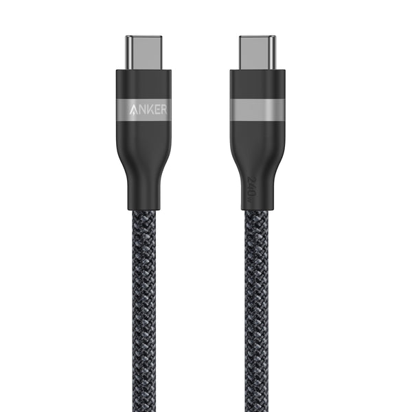 Anker Nano USB C Cable, 240W 3 ft Upcycled - Braided USB C to USB C black - Eufy iraq