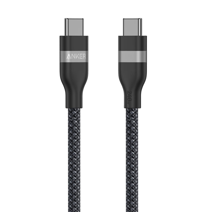Anker Nano USB C Cable, 240W 3 ft Upcycled - Braided USB C to USB C black - Eufy iraq