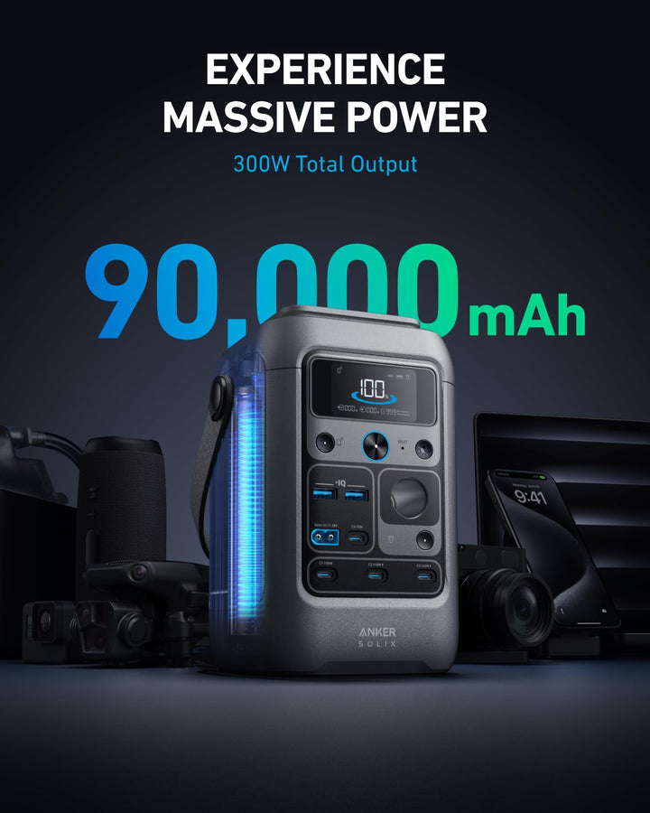 Anker SOLIX C300 DC Portable Power Station - 90,000mAh (288Wh) | 300W - Eufy iraq