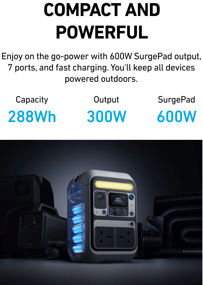 Anker SOLIX C300 Portable Power Station - 288Wh | 300W - Eufy iraq