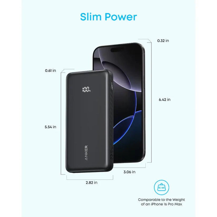 Anker Zolo Power Bank – ‎10,000 mAh / 22.5 W مع كابل USB - C مدمج - Eufy iraq