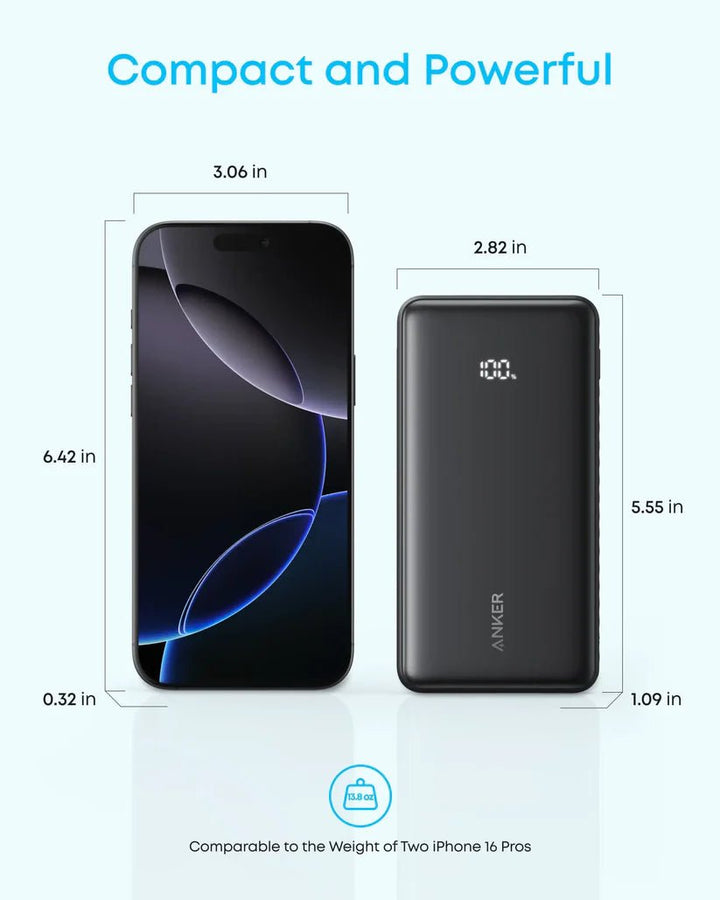 Anker Zolo Power Bank – ‎20 000 mAh / ‎22.5 - 30 W مع كابل USB - C مدمج - Eufy iraq