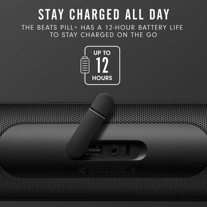 Beats Pill+ Portable Wireless Speaker - Stereo Bluetooth, 12 Hours of Listening Time, Microphone for Phone Calls - Black - Eufy iraq