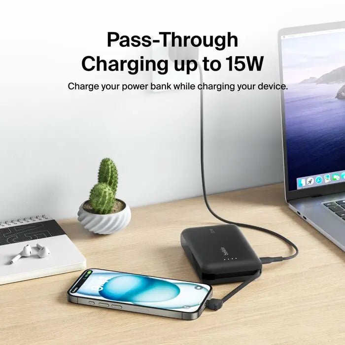 Belkin BoostCharge Power Bank 10K with Integrated Cable - Eufy iraq