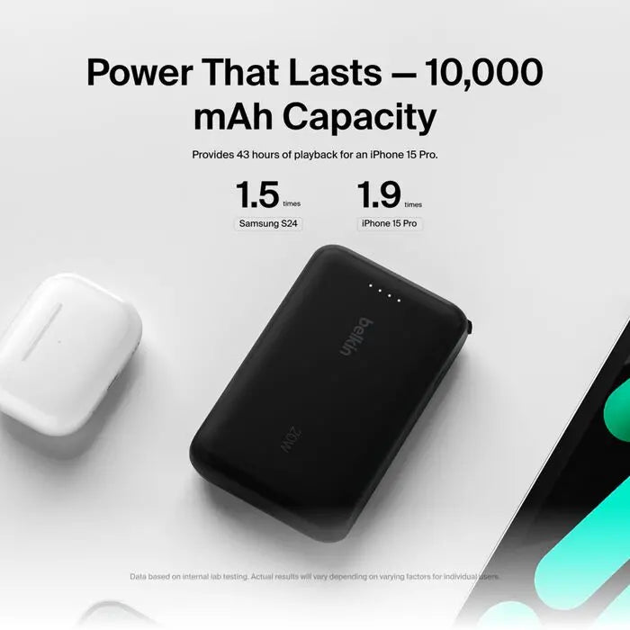 Belkin BoostCharge Power Bank 10K with Integrated Cable - Eufy iraq