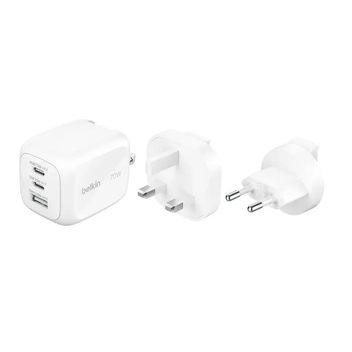 Belkin BoostCharge Pro 3 - Port GaN Wall Charger 70W + Travel Adapter Kit - Eufy iraq