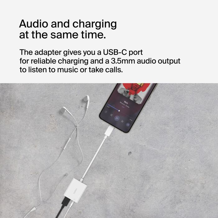 BELKIN ROCKSTAR 3.5mm AUDIO + USB - C CHARDE ADAPTER 60W - Eufy iraq