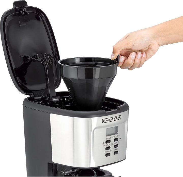 BLACK & DECKER 12 - Cup Coffee Maker, 900W, 24 - Hour – Black - Eufy iraq