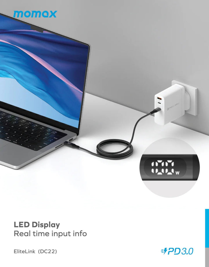 Elitelink USB - C to C PD100W USB - C To USB - C with LED display (1.2M)كيبل بمنفذين تايب سي - Eufy iraq