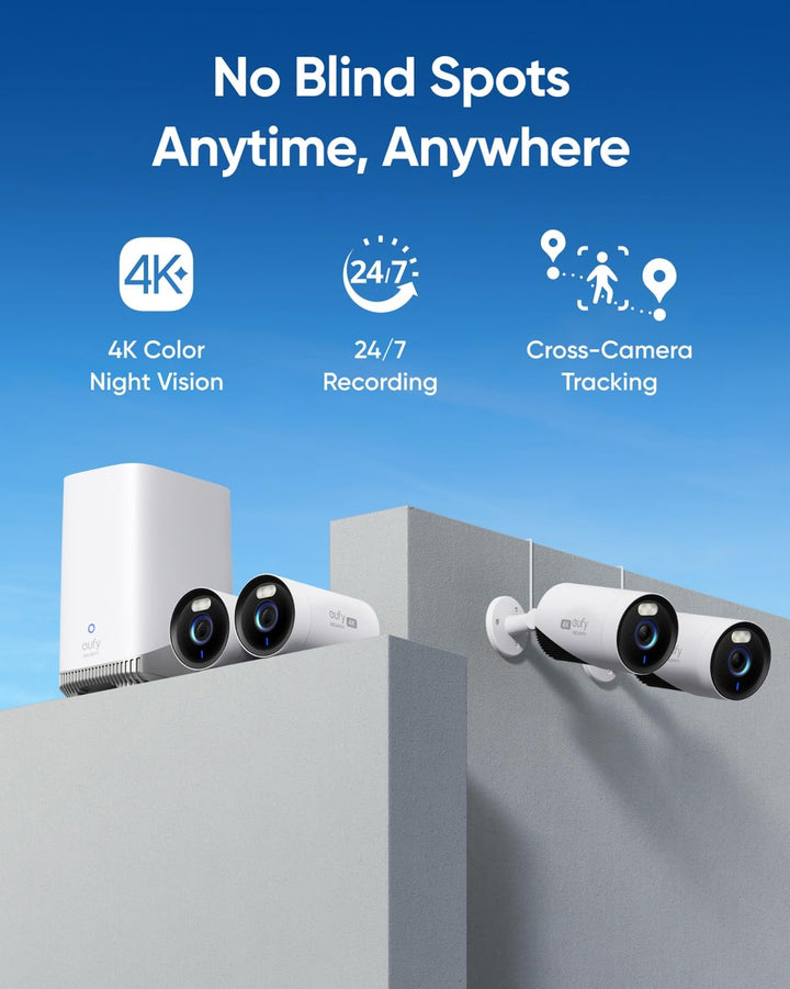 eufy Security eufyCam E330 (Professional) Add - On Camera, Outdoor Security Camera, 4K Resolution, 24/7 Recording, Plug - in, Enhanced Wi - Fi, Face Recognition AI, No Monthly Fee, Requires HomeBase 3 - Eufy iraq