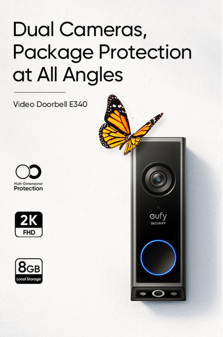 eufy Security Video Doorbell E340 (Battery Powered), Dual Cameras - Eufy iraq