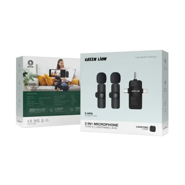 Green Lion 3 IN 1 Microphone Type-C / Lightning / Aux - Eufy iraq