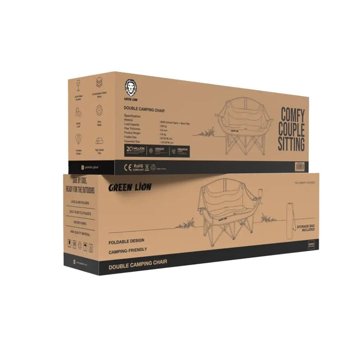 Green Lion Double Camping Chair - Beige - Eufy iraq