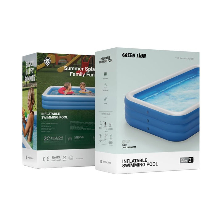 Green Lion Inflatable Big Swimming Pool - Blue - Eufy iraq