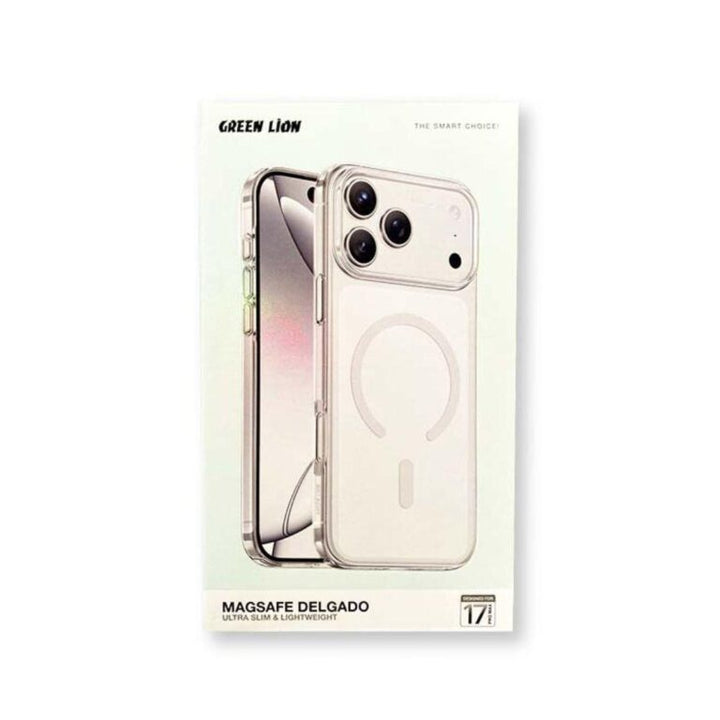Green Lion Magsafe Delgado For iP 17 Pro Max Clear كفر ايفون 17 برو ماكس شفاف - Eufy iraq