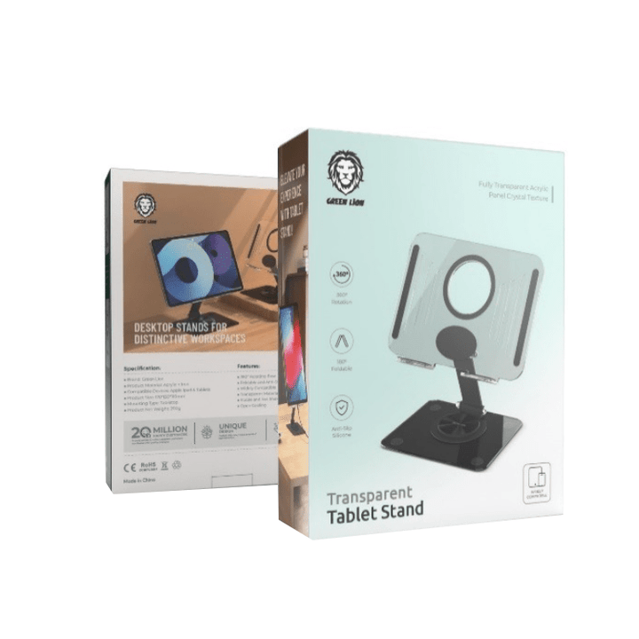 Green Lion Transparent Tablet Stand Black ستان تابلت و ايباد - Eufy iraq