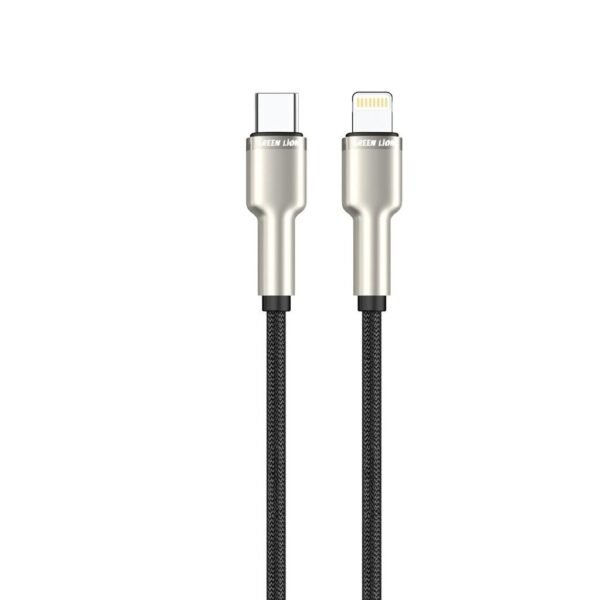 Green Lion USB - C to Lightning Braided Zinc Alloy Cable 27W 1M Black - Eufy iraq