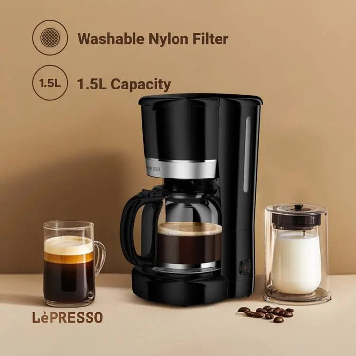 LePresso Breakfast Set 2 Slice Toaster, 1.7L Kettle and Drip Coffee Maker - Black - Eufy iraq