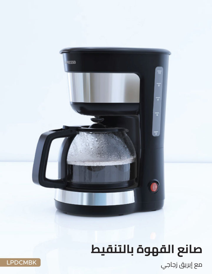 LePresso Drip Coffee Maker with Glass Carafe 1.25L 1000W SKU: LPDCMBK EAN: 6083749672046 - Eufy iraq