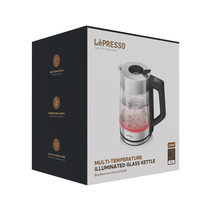 LePresso Multi - Temperature Illuminated Glass Kettle - Black - Eufy iraq