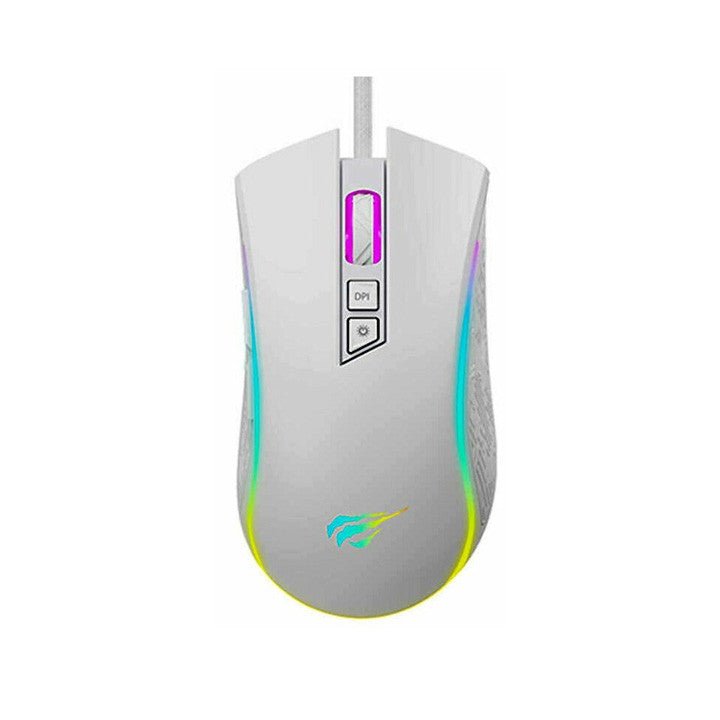 ماوس الألعاب Havit MS1034 السلكي (RGB) دقة 4800DPI ، 7 أزرار قابلة للبرمجة، وتصميم أبيض أنيق - Eufy iraq