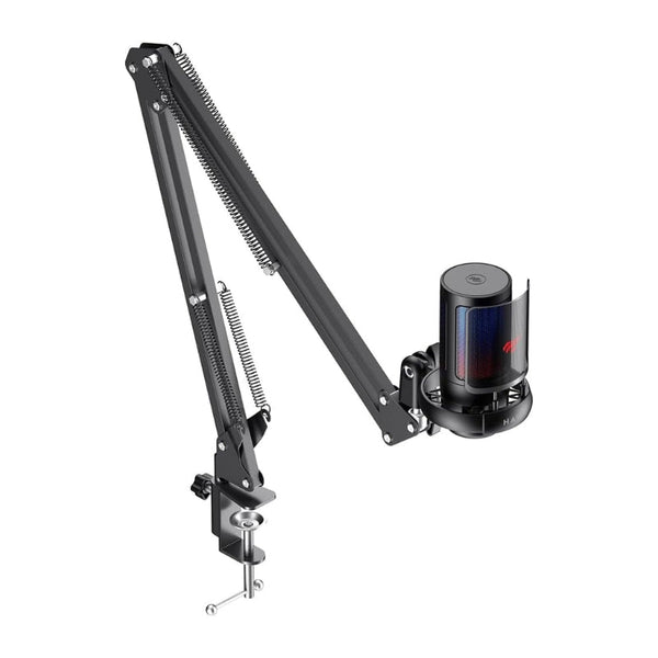 مايكروفون هافيت GK50 Pro الاحترافي (Live Microphone) تسجيل عالي الدقة (192kHz/24bit) مع ذراع مفصلي وإضاءة RGB - Eufy iraq