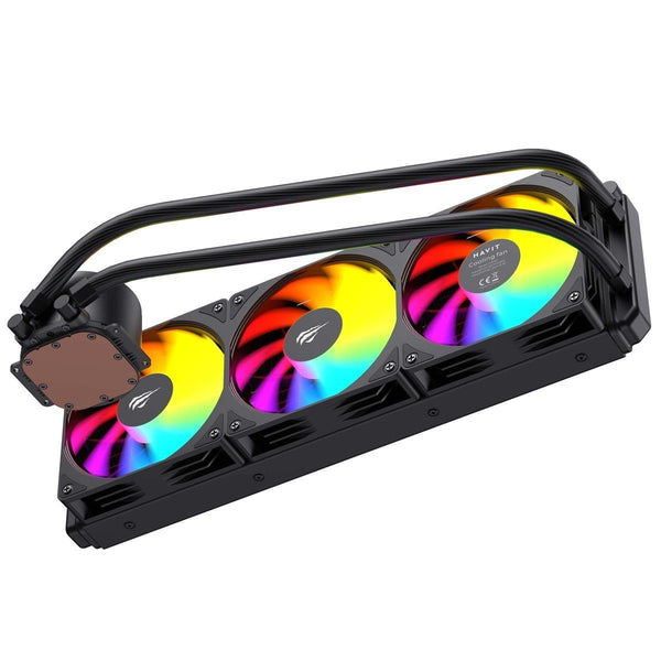 مبرد Havit F2002 السائل (AIO) - إصدار 360 ملم قوة تبريد فائقة: 3 مراوح RGB ورادياتير 360 ملم لأداء الألعاب الأقصى - Eufy iraq