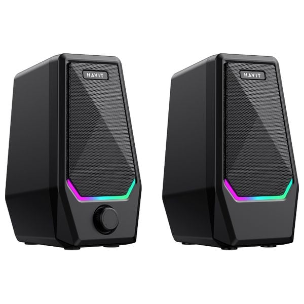 مكبر صوت Havit SK768 USB 2.0 سلكي سماعات مكتبية 2.0 : قوة 10W ، محركات 2.5 ′′ ، وإضاءة RGB ديناميكية - Eufy iraq