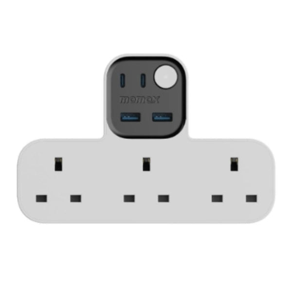 Momax Charge Work Flow T - shaped Extention 3 Socket with USB White - Eufy iraq